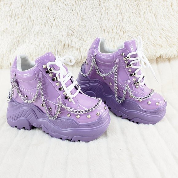 Space Candy Platform Lilac Purple Hidden Wedge Sneaker RESTOCKED - Picture 7 of 17